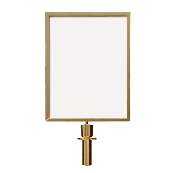 Montour Line Post and Rope Stanchion Sign Frame 22 x 28 in. V Satin Brass Steel HDSF-2228-V-SB-PR